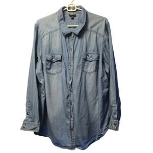 Torrid chambray denim button up shirt
